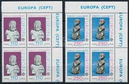 ** 1974 Europa CEPT - Szobrok Sor ívsarki 4-es Tömbökben Mi 2320-2321 - Autres & Non Classés