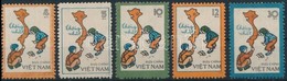 ** 1977 Vietnám Térképe Sor Mi 943-947 - Andere & Zonder Classificatie