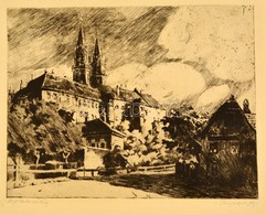 Bajor Ágost (1892-1958): Stift Klosterneuburg. Rézkarc, Papír, Jelzett, 22×28 Cm - Andere & Zonder Classificatie