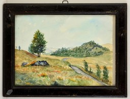 Balla Jelzéssel: Dombok. Akvarell, Papír, üvegezett Keretben, 28×39 Cm - Other & Unclassified