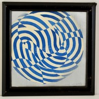 Vasarely Jelzéssel: Kompozíció. Vegyes Technika, Papír, üvegezett Keretben, 33×33 Cm - Sonstige & Ohne Zuordnung