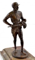 Jelzés Nélkül: Zsoké, Bronz Szobor, Márvány Talapzaton, M: 17 Cm - Autres & Non Classés