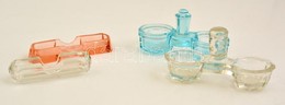 2 Db Só-borstartó + 2 Db Fogpiszkáló-tartó, Kis Csorbákkal, Különböz? Méretben - Glass & Crystal