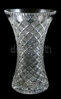 Ólomkristály Váza, Csiszolt, Apró Csorbával, M:30 - Glass & Crystal