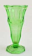 Dekoratív öntött üveg Váza, Jelzés Nélkül, Hibátlan, M: 25,5 Cm - Verre & Cristal