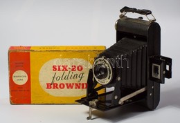 Cca 1940 Kodak Six-20 Folding Brownie Fényképez?gép, Kodette II Zárral, Eredeti Dobozában, M?köd?képes, Nagyon Szép álla - Appareils Photo