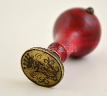 Pecsétnyomó, Koronás, Monogramos Fa Nyéllel / Seal Maker 6 Cm - Autres & Non Classés