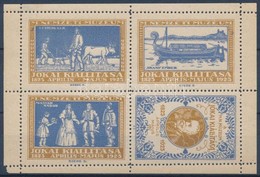 1925 A Nemzeti Múzeum Jókai Kiállítása 4-es Levélzáró Kisív Kék Színben - Zonder Classificatie