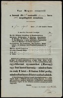 1853 Vas Megyei Hús árszabás, Vas Megyei Cs. Kir. F?nök Titkárának Aláírásával, 39x25 Cm - Zonder Classificatie