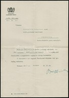 1941 Budapest, M. Kir. Gazdasági Tanári Kinevezés Schultz Sándor Segédtanár Részére, Bánffy Dániel (1893-1965) Földm?vel - Unclassified