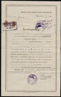 1945 Stühmer Frigyes Csokoládé és Cukorka Kereskedés Kaposvári Fióküzletének Iparigazolványa, Kávémérési Ipar Gyakorlásá - Unclassified