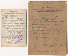 1946-1947 2 Db Gépjárm? Igazolvány, Az Egyiken Bejegyzésekkel - Non Classés