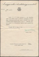 1949 Bp., Soron Kívüli El?léptetés Szarvasi általános Iskolai Tanítón? Részére, Ortutay Gyula Vallás- és Közoktatásügyi  - Unclassified