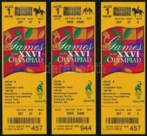 1996 3 Db Fel Nem Használt Belép? Az Atlantai Olimpiára / 3 Unused Tickets For The Atlanta Olympic Games - Unclassified
