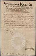 1837 Kollár István (1764-1844) Püspök, Királyi Tanácsos Aláírt Latin Nyelv? Levele, Fejléces Papíron, Papírfelzetes Vias - Zonder Classificatie