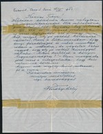 1953. VI. 18. Horthy Miklós (1868-1857) Magyarország Korábbi Kormányzójának Saját Kézzel írt Levele Emigrációjának Helys - Non Classés