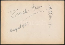 1926 Teiko Kiwa (1902-1983) Japán Operaénekesn? Saját Kez? Aláírása Budapesti Fellépésén / Autograph Signature - Andere & Zonder Classificatie