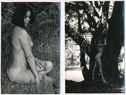 Cca 1980 A Leánykor Kis Kalandjai, Szolidan Erotikus Felvételek, 4 Db Vintage Negatív + 4 Db Vintage Fotó (a Negatívok é - Other & Unclassified