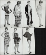 Cca 1968 Bevállalós Negyvenes, Szolidan Erotikus Felvételek, 7 Db Vintage Fotó, 17,5x8 Cm - Andere & Zonder Classificatie