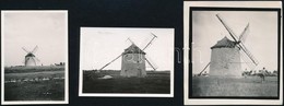 1939 Kunszentmiklós, Szélmalom, 3 Db Fotó, 6×4 és 7×6 Cm Közötti Méretekben / Windmill, Kunszentmiklós, Hungary, 3 Photo - Andere & Zonder Classificatie