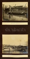 1914 Kevevára Vasút-szállító Komp Hajók Kikötése és A Kevevári Kiköt?. 4 Db érdekes Feliratozott Fotó (16x12 Cm) Kartonl - Andere & Zonder Classificatie