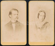 Cca 1850-1860 2 Db Portré Fotó, Keményhátú Fotó, Buda, Heller József, 10x6 Cm. - Altri & Non Classificati