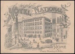 Cca 1900 Hotel National Roma, Reklám Kártya / Advertising 12x8 Cm - Publicités