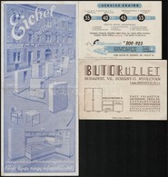 3 Db Reklámnyomtatvány (Ford Service Reklám Naptárral, Bútorüzlet Budapest Dohány Utca, Eichel Bútor) - Publicités