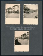 1941 Budapesti Gyors Seregtest, Motorizált Egység Hazajövetel A Délvidékr?l, 3 Db Fotó, Albumlapra Ragasztva, 9×6 Cm - Altri & Non Classificati