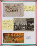 1917 A Szegedi 5 Népfelkel? Gyalogezred II. Hadtápzászlóaljának Katonái. 2 Db érdekes Eredeti Fotó és Egy Számolócédula  - Andere & Zonder Classificatie