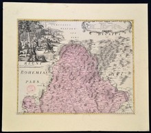 Cca 1770 Csehország, Az Olmüci Részek Térképe. Rézmetszet? Térkép, A Kartusban Medve Vadászat ábrázolásával. Paszpartuba - Other & Unclassified