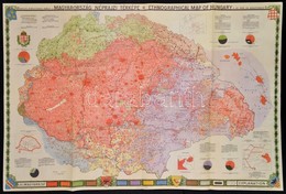 Dr. Kogutowicz Károly:Magyarország Néprajzi Térképe, Az 1927-es Térkép Modern Reprintje, 56x84 Cm. - Andere & Zonder Classificatie