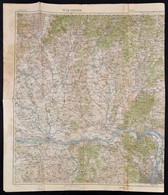 Cca 1913 Komárom és Környéke Térképe, 1:200 000, M. Kir. Honvéd Térképészeti Intézet, Hajtott, Javított, 61x53 Cm - Other & Unclassified