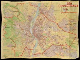 1943 Budapest Térképe, 'Az Utca Rendje' Melléklete, 1:25 000, Hajtásnál Kis Szakadás, 74x90 Cm - Andere & Zonder Classificatie