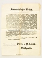 1857 Rablásért Felakasztott Szekszárdi Juhász ítéletér?l Szóló Hirdetmény. 28x36 Cm - Unclassified