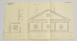 1914 MÁV Helyi érdek? Vasutak. Kör Alakú Mozdonyszín Látványterve / Railway Garage Plan 70x35 Cm - Non Classificati