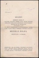 1923 Meghívó Medikus Bálra, F?városi Vigadó, Orvostanhallgatók Segít? Egyesülete Javára - Ohne Zuordnung