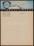 Cca 1930 Bárdi József Automobilok Mintaterem és M?hely, 2 Db Használatlan Levélpapír - Ohne Zuordnung