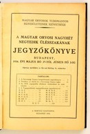 1934 - A Magyar Orvosok Tudományos Egyesületeinek Szövetsége - A Magyar Orvosi Nagyhét Negyedik ülésszakának Jegyz?könyv - Non Classés