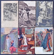 ** * 92 Db RÉGI üdvözl?lap / 92 Pre-1945 Greeting Art Postcards - Non Classés