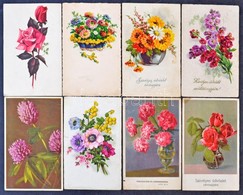 ** * 135 Db VEGYES Virág Motívumlap / 135 Mixed Flower Motive Postcards - Unclassified