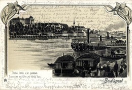 T2 Budapest I. Királyi Palota, Rakpart; Art Nouveau Litho - Zonder Classificatie