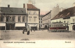 T3 Sopron, Oedenburg; Várkerület, Ikvahíd Utca, Gyógyszertár, üzletek, Villamos. MGS. 105. (EB) - Zonder Classificatie