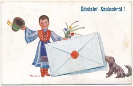 T2 Szolnok, Népviseletes Leporellolap / Folklore Leporellocard S: Klaudinyi - Zonder Classificatie