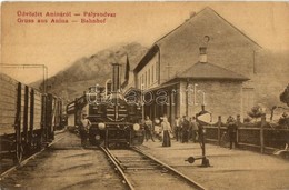 * T2/T3 Anina, Stájerlakanina, Steierdorf; Vasútállomás G?zmozdonnyal. W.L. 1191. Kaden József Kiadása / Bahnhof / Railw - Unclassified