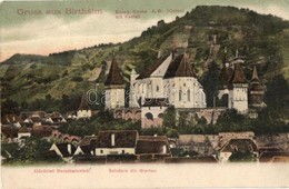 T2/T3 Berethalom, Birthälm, Biertan; Evang Kirche A. B. Mit Kastell / Vártemplom. Johann Werner Kiadása / Castle Church  - Ohne Zuordnung