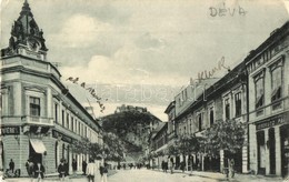 * T3 Déva, Kossuth Lajos Utca, Hirsch Testvérek és Issekutz Pál üzlete, Vár / Street View With Shops, Castle (EK) - Zonder Classificatie