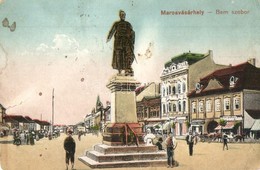 T3 Marosvásárhely, Targu Mures; Bem Szobor, üzletek / Statue, Shops (kopott Sarkak / Worn Corners) - Non Classificati