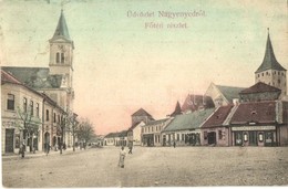 T3/T4 Nagyenyed, Aiud; F? Tér, Templom, Gyógyszertár, Baruch Bencze és Társa üzlete, Eredeti Singer Bolt / Main Square,  - Unclassified