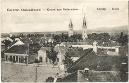 * T3 Szászváros, Broos, Orastie; Látkép, Kercsédi Géza üzlete. B. Stelescu Kiadása / General View, Shop (Rb) - Non Classés